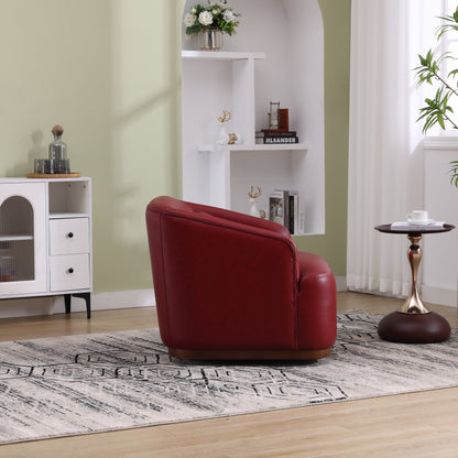 Fauteuil pivotant en polyuréthane, fauteuil club rotatif à 360 degrés pour salon ou salle à manger, fauteuil d'appoint confortable avec base en métal