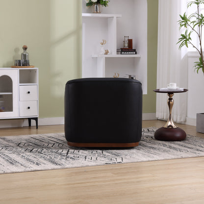 Fauteuil pivotant en polyuréthane, fauteuil club rotatif à 360 degrés pour salon ou salle à manger, fauteuil d'appoint confortable avec base en métal