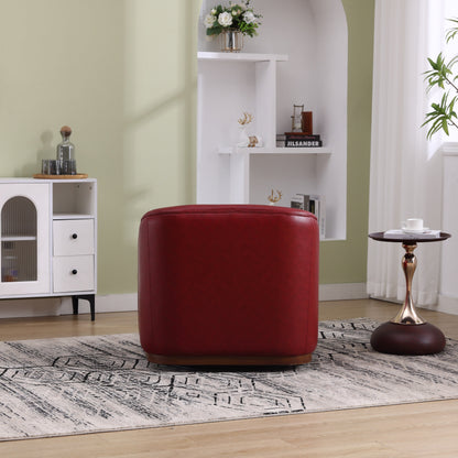 Fauteuil pivotant en polyuréthane, fauteuil club rotatif à 360 degrés pour salon ou salle à manger, fauteuil d'appoint confortable avec base en métal