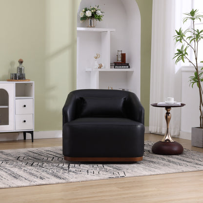 Fauteuil pivotant en polyuréthane, fauteuil club rotatif à 360 degrés pour salon ou salle à manger, fauteuil d'appoint confortable avec base en métal