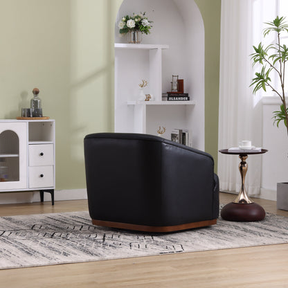 Fauteuil pivotant en polyuréthane, fauteuil club rotatif à 360 degrés pour salon ou salle à manger, fauteuil d'appoint confortable avec base en métal