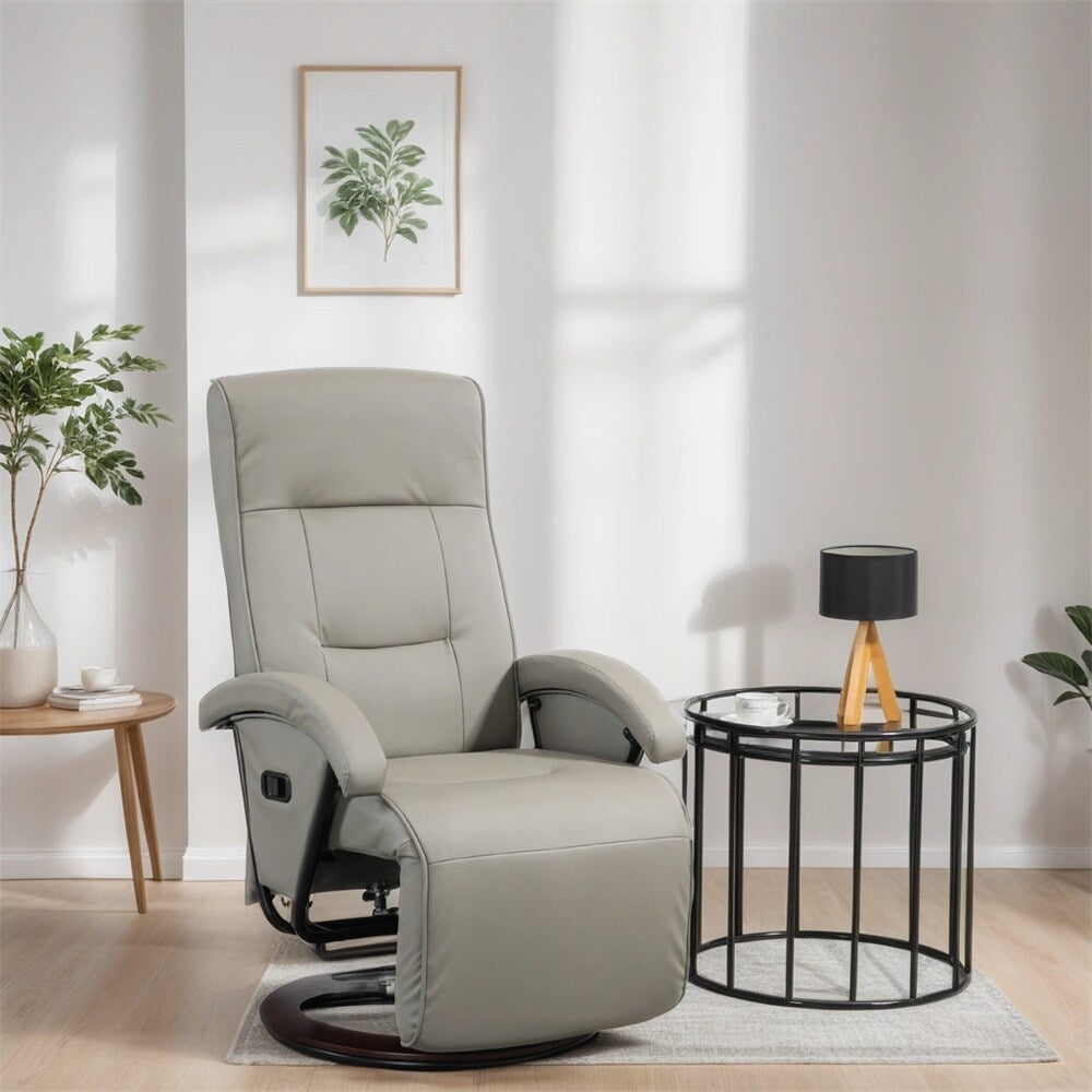 Chaise longue pivotante en PU avec repose-pieds et dossier réglable