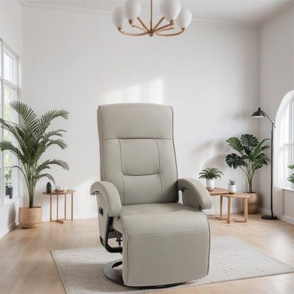 Chaise longue pivotante en PU avec repose-pieds et dossier réglable