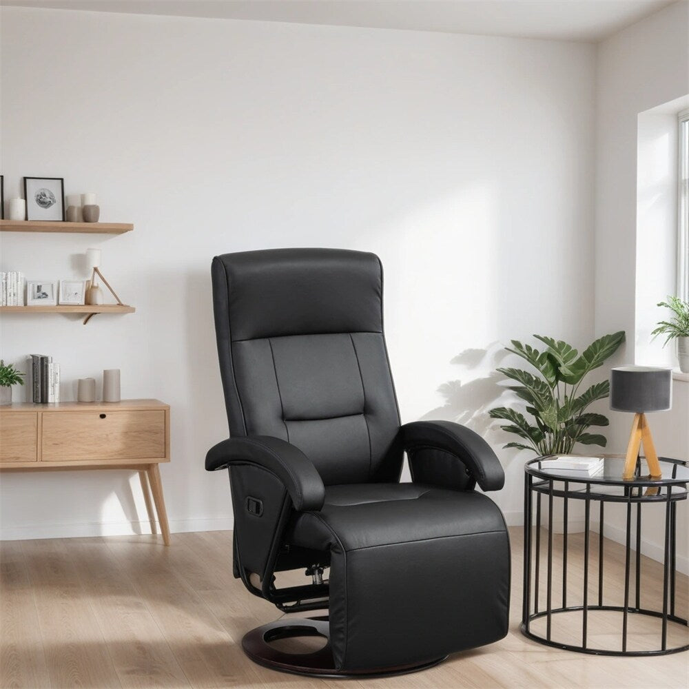 Chaise longue pivotante en PU avec repose-pieds et dossier réglable