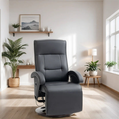 Chaise longue pivotante en PU avec repose-pieds et dossier réglable