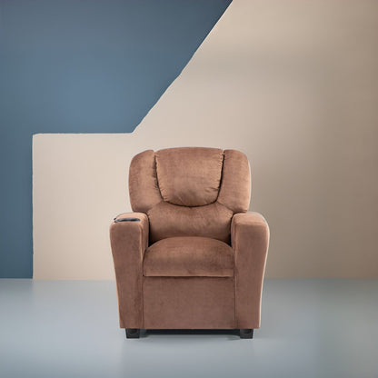 Fauteuil inclinable en PVC pour enfants avec fonction d'inclinaison par poussée, porte-gobelet et repose-pieds confortable