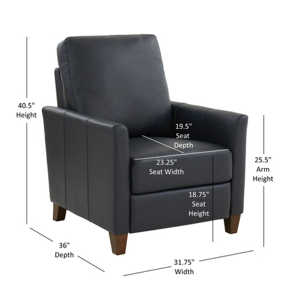 Fauteuil inclinable moderne en similicuir bleu nuit Pablo