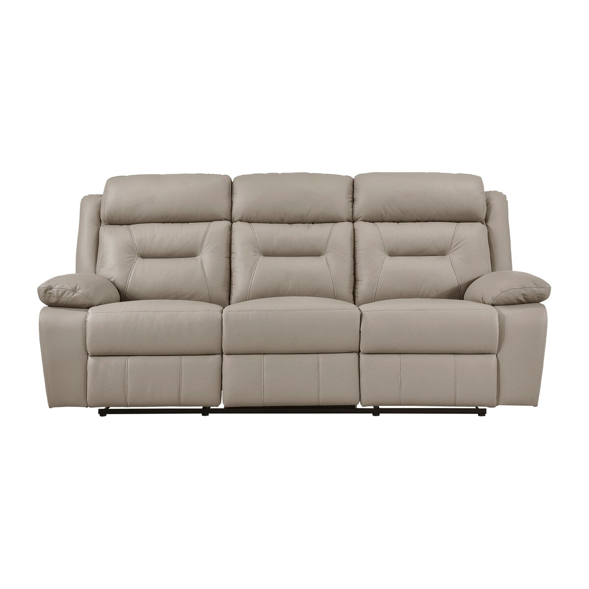 Canapé inclinable manuel double en cuir Papyrus