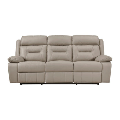 Canapé inclinable manuel double en cuir Papyrus