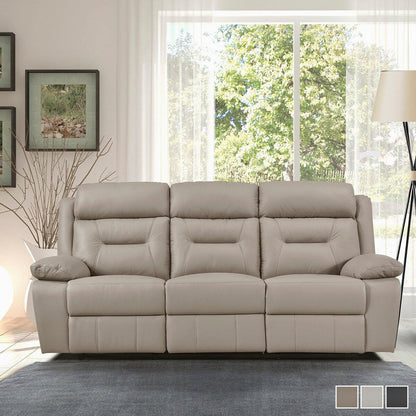 Canapé inclinable manuel double en cuir Papyrus