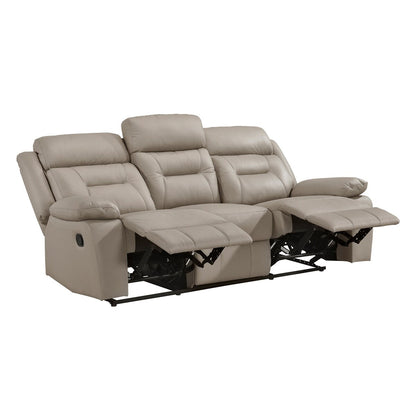 Canapé inclinable manuel double en cuir Papyrus