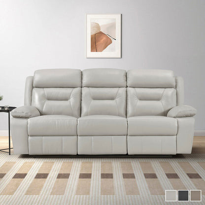 Canapé inclinable manuel double en cuir Papyrus