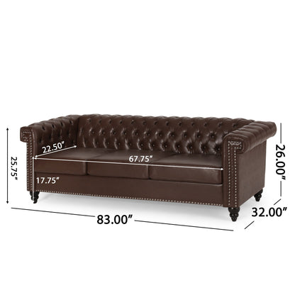 Canapé 3 places capitonné Parkhurst Chesterfield par Christopher Knight Home