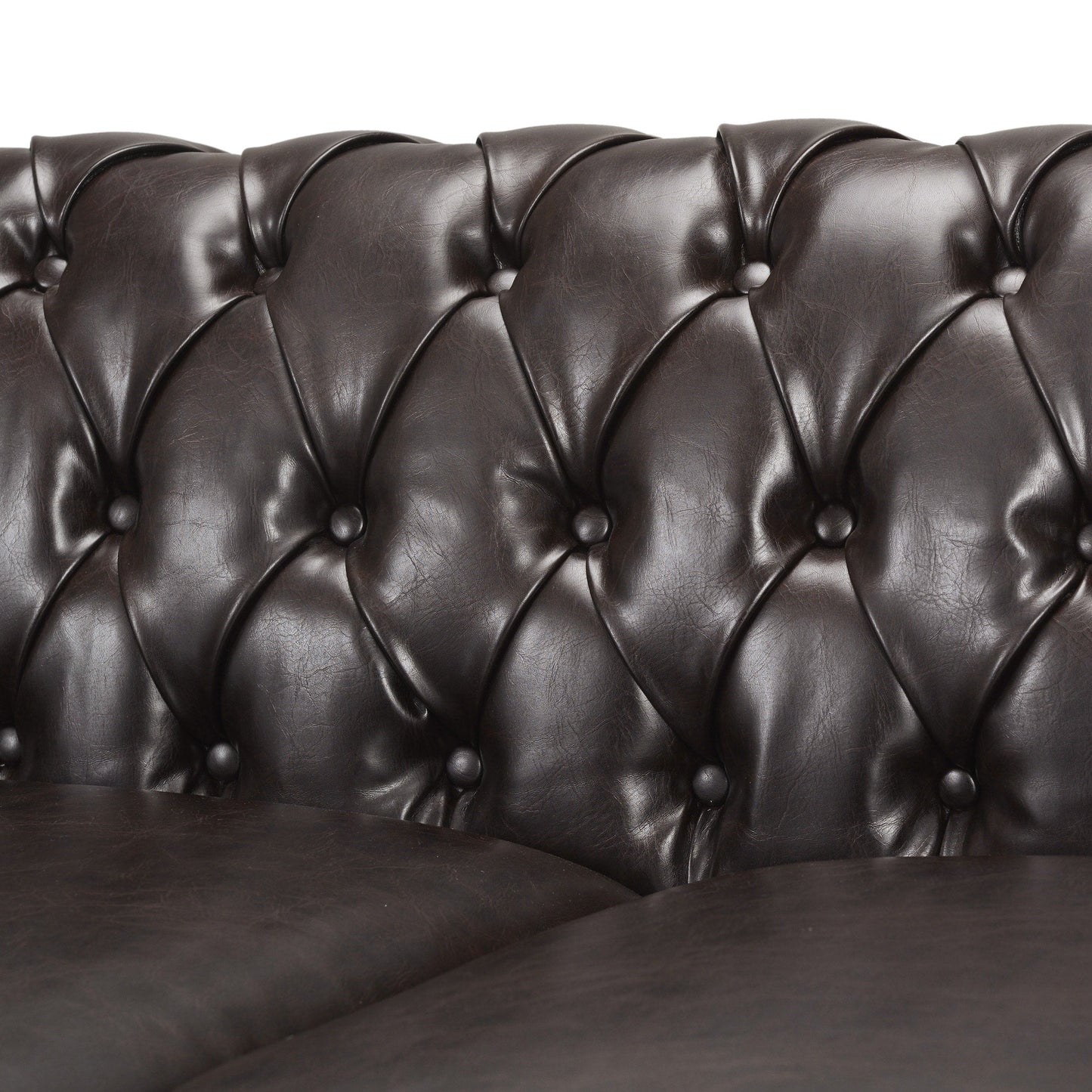 Canapé Chesterfield capitonné Parksley en similicuir par Christopher Knight Home