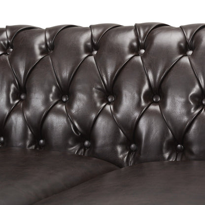 Canapé Chesterfield capitonné Parksley en similicuir par Christopher Knight Home
