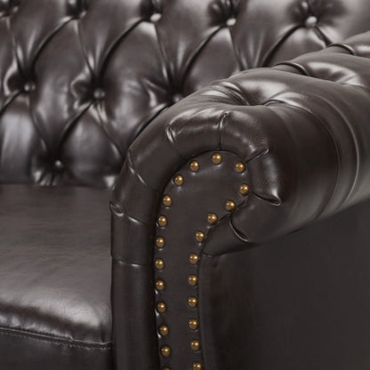 Canapé Chesterfield capitonné Parksley en similicuir par Christopher Knight Home