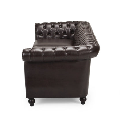 Canapé Chesterfield capitonné Parksley en similicuir par Christopher Knight Home