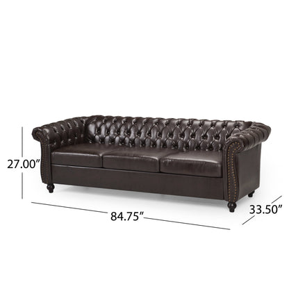 Canapé Chesterfield capitonné Parksley en similicuir par Christopher Knight Home