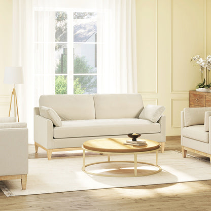 Canapé Pasadena 75,5 en velours de style ferme moderne avec dossier à coussins amovibles