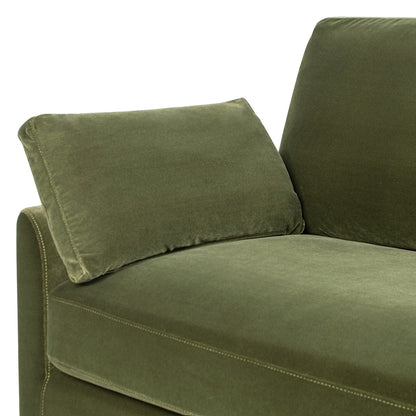 Canapé Pasadena 75,5 en velours de style ferme moderne avec dossier à coussins amovibles