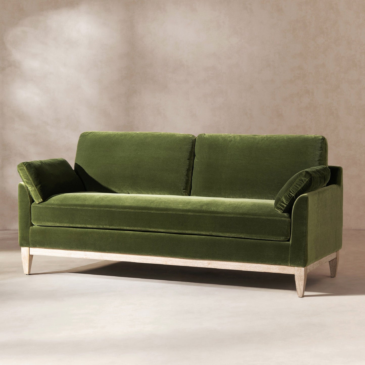 Canapé Pasadena 75,5 en velours de style ferme moderne avec dossier à coussins amovibles