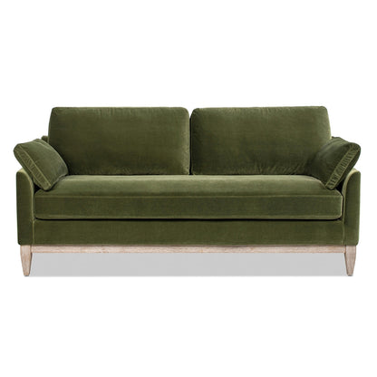 Canapé Pasadena 75,5 en velours de style ferme moderne avec dossier à coussins amovibles