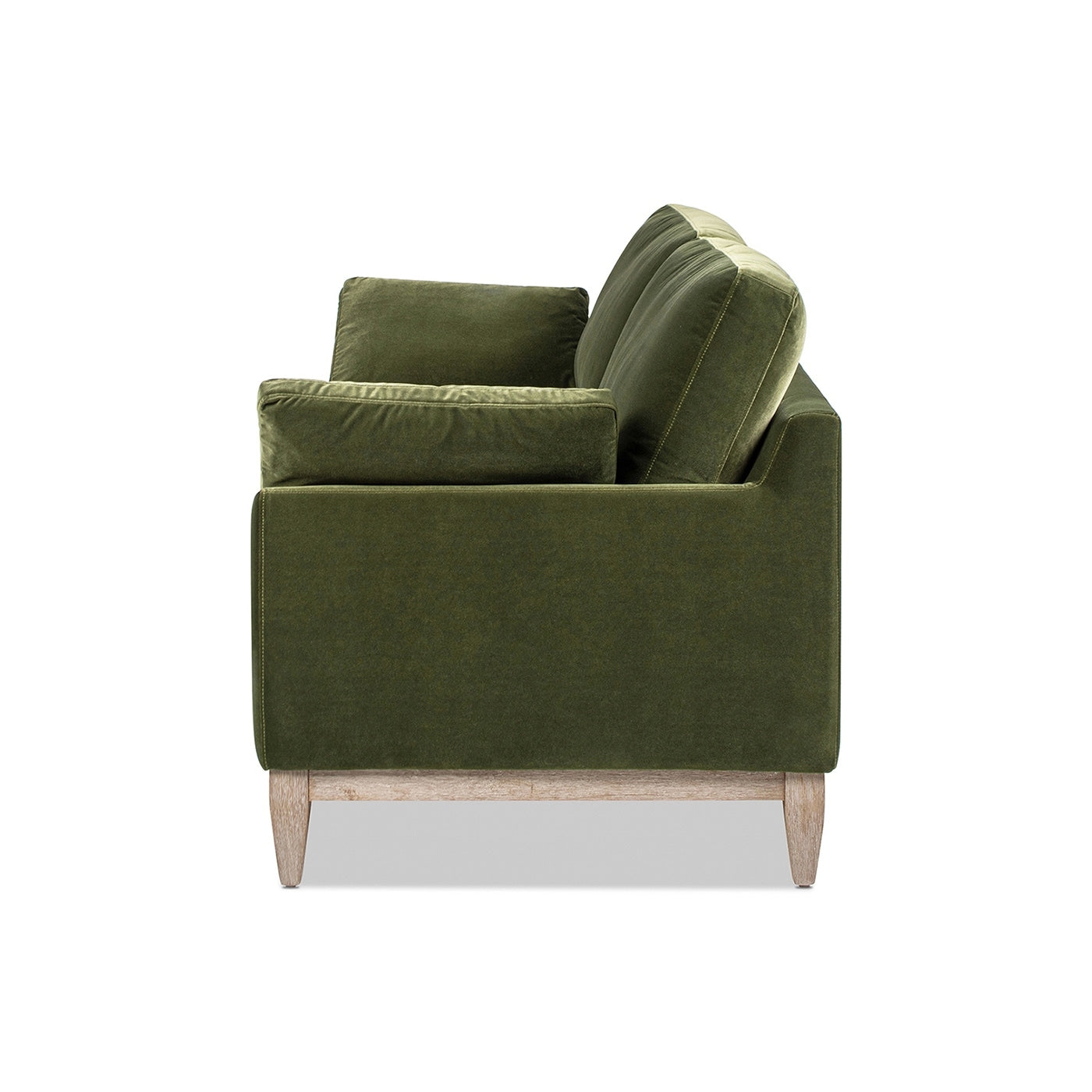 Canapé Pasadena 75,5 en velours de style ferme moderne avec dossier à coussins amovibles