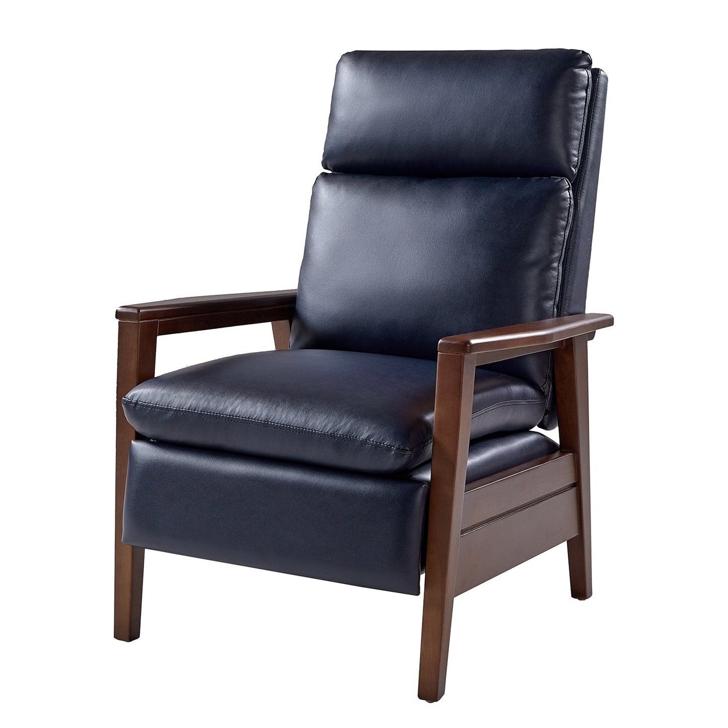 Fauteuil inclinable en bois massif et cuir végétalien Patrick du milieu du siècle par HULALA HOME