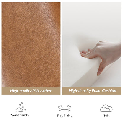 Fauteuil inclinable en bois massif et cuir végétalien Patrick du milieu du siècle par HULALA HOME