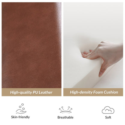 Fauteuil inclinable en bois massif et cuir végétalien Patrick du milieu du siècle par HULALA HOME