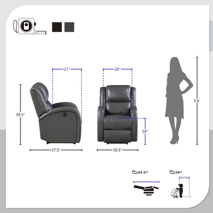 Fauteuil inclinable électrique en similicuir Patterson