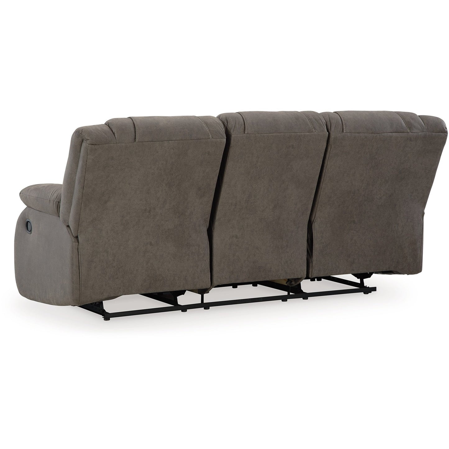 Canapé inclinable manuel Perth, similicuir gris avec coutures contrastées, 86 pouces