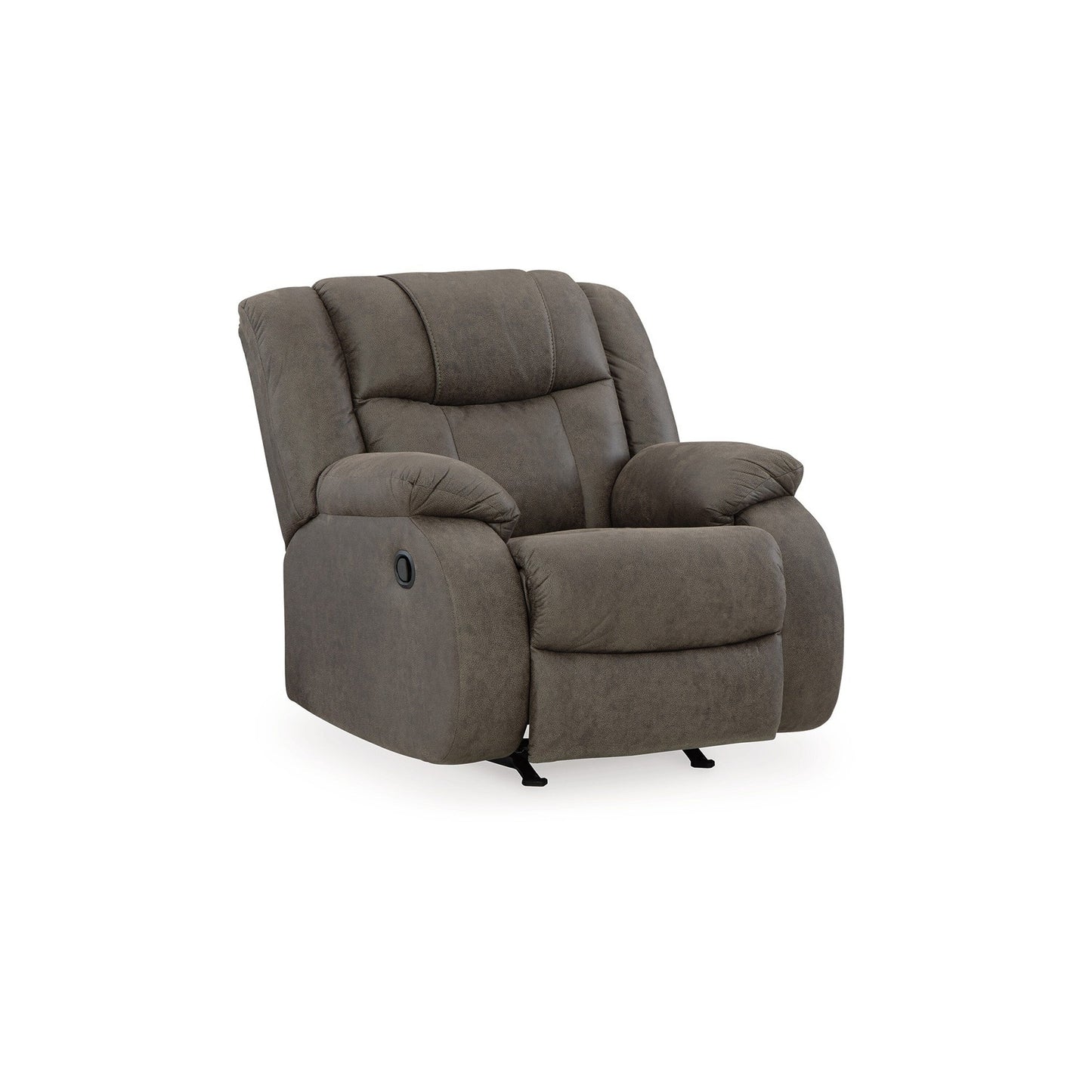 Fauteuil inclinable à bascule manuel Perth, mousse souple, similicuir gris ardoise