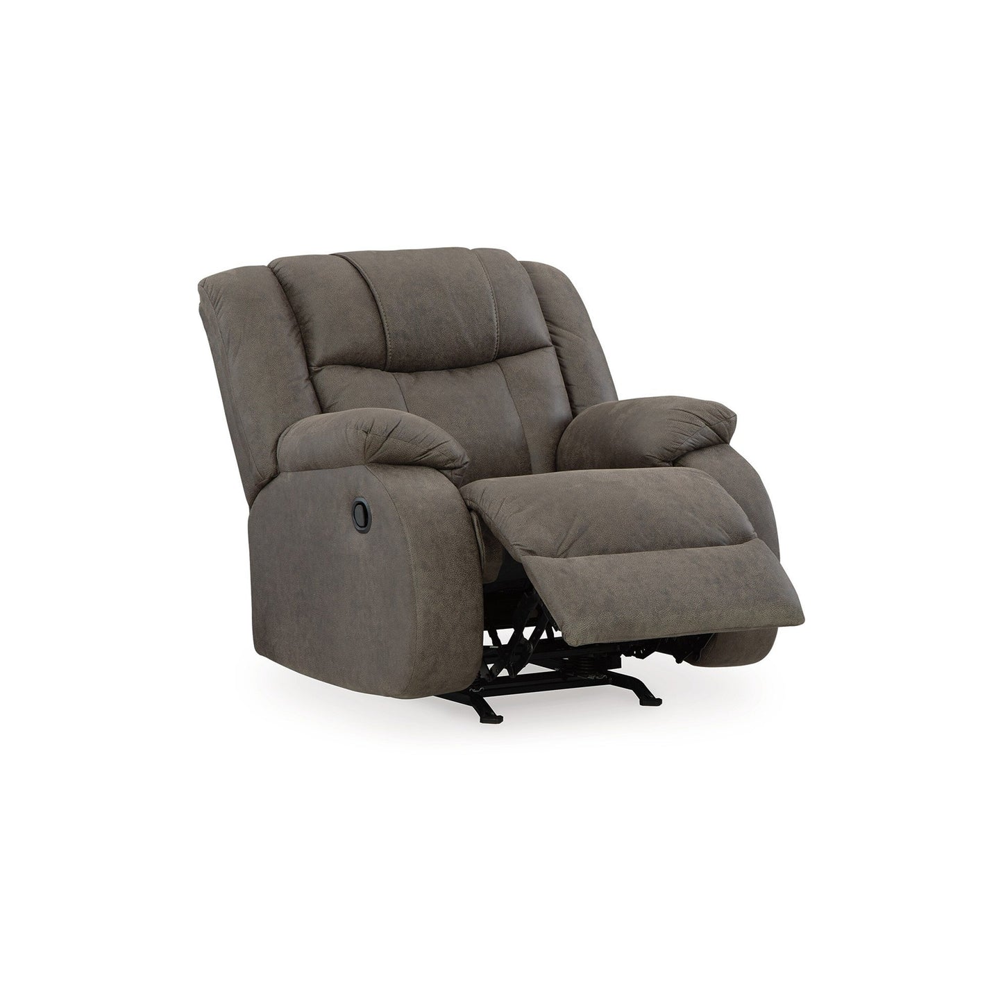 Fauteuil inclinable à bascule manuel Perth, mousse souple, similicuir gris ardoise