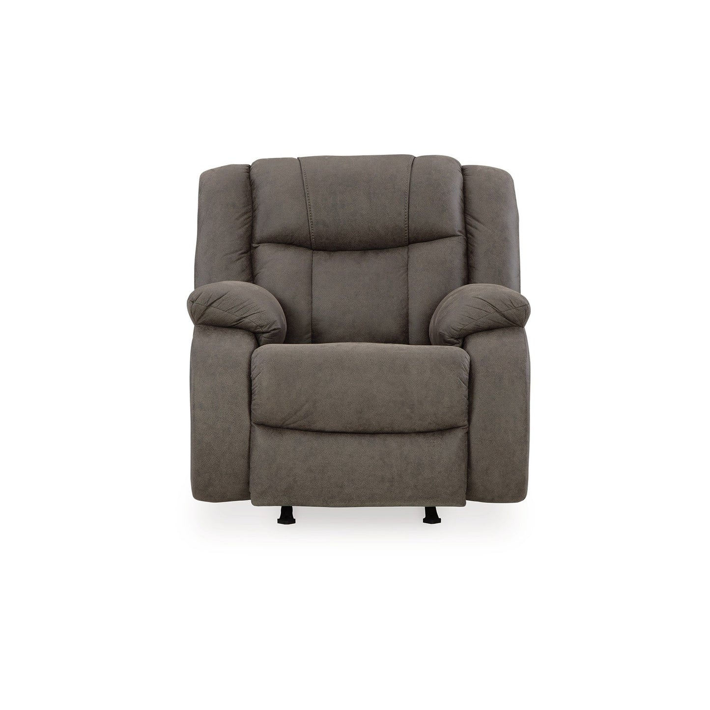 Fauteuil inclinable à bascule manuel Perth, mousse souple, similicuir gris ardoise