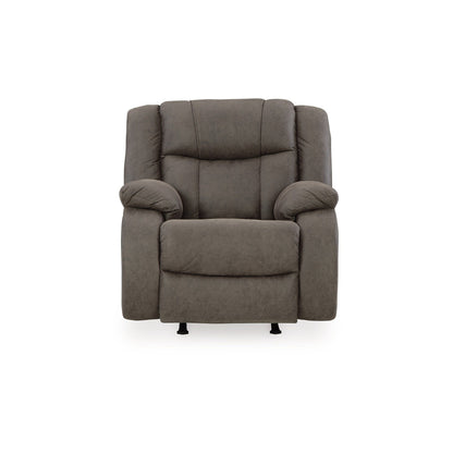 Fauteuil inclinable à bascule manuel Perth, mousse souple, similicuir gris ardoise