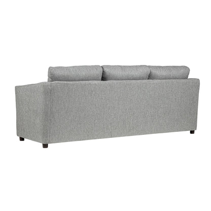 Canapé Piasa, polyester gris clair et bois massif, 81 pouces