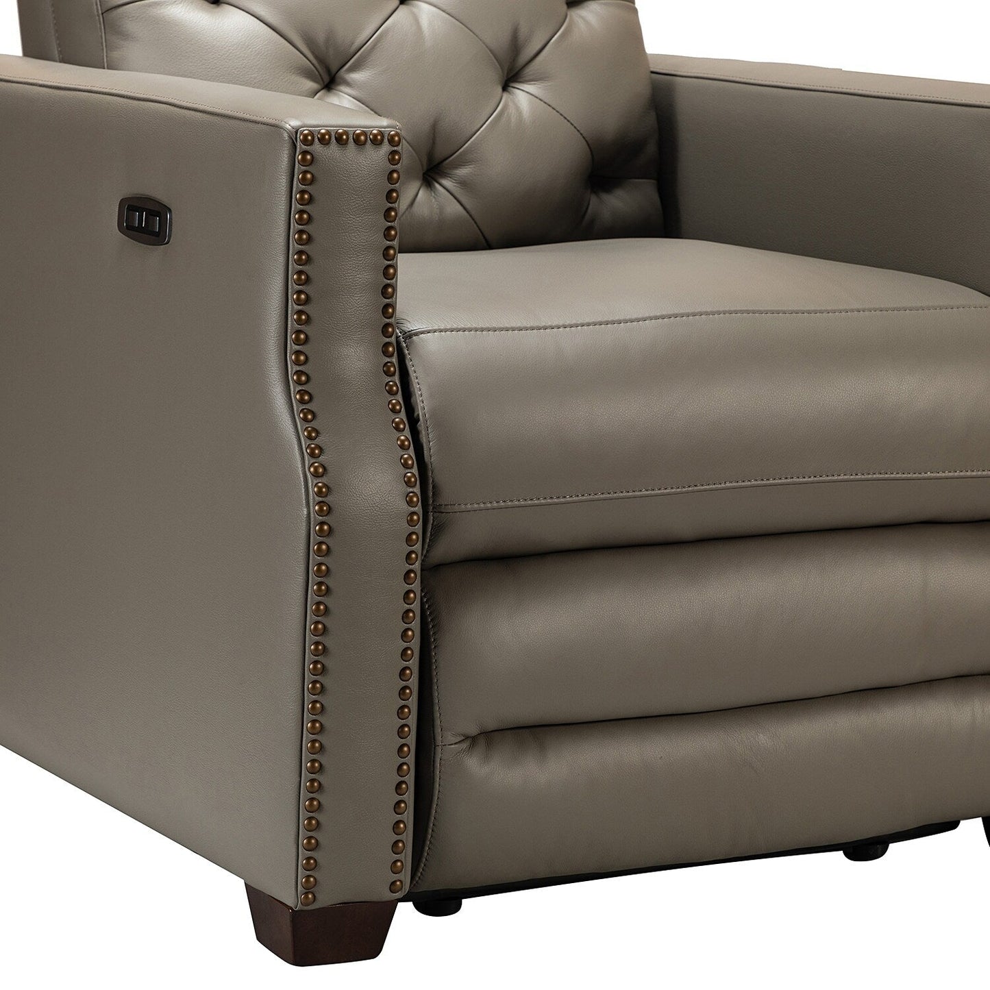 Fauteuil inclinable électrique Alina 31,50 pouces de large en cuir véritable avec port USB, lot de 2