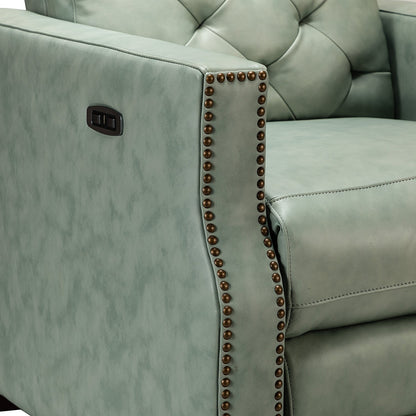 Fauteuil inclinable électrique Alina 31,50 pouces de large en cuir véritable avec port USB, lot de 2