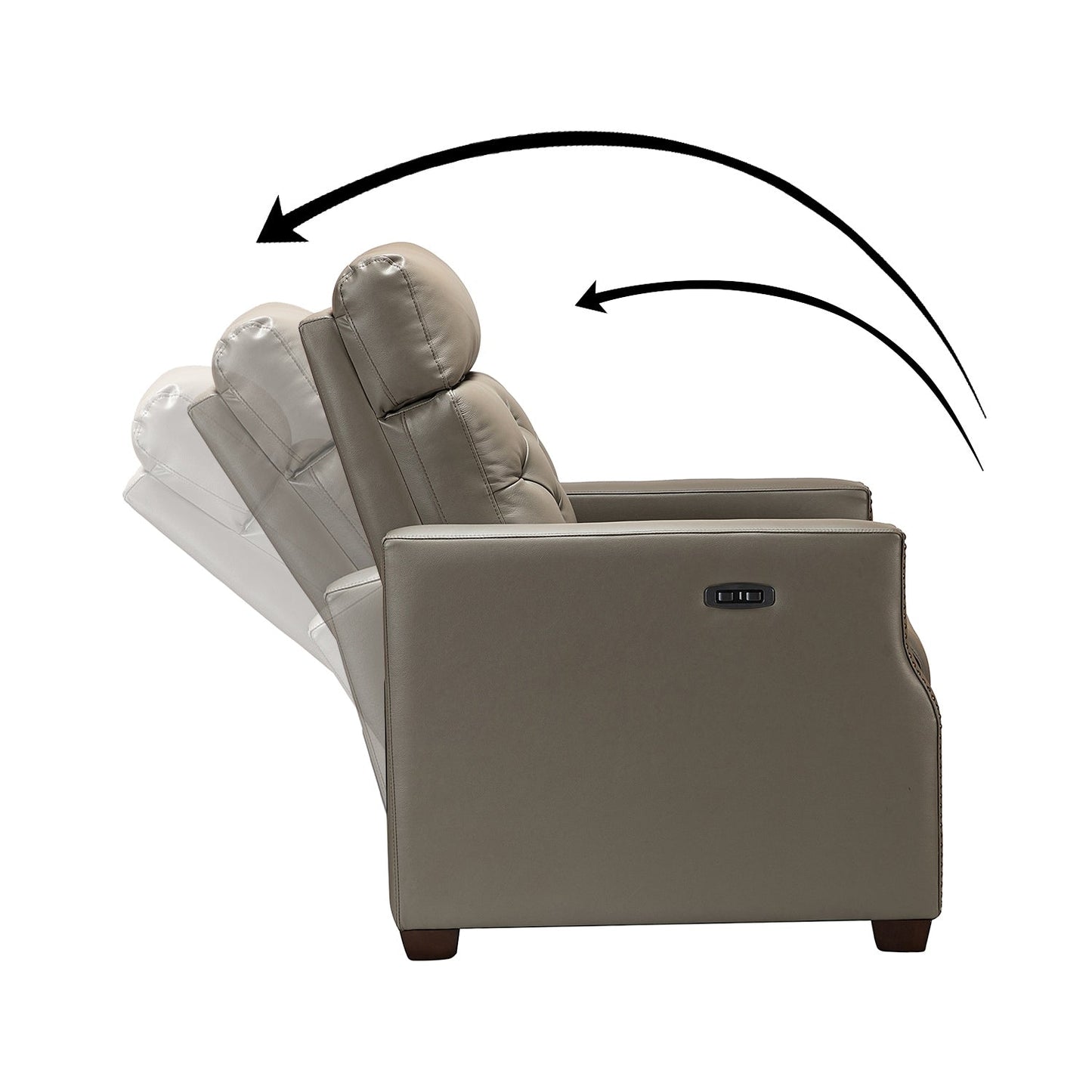 Fauteuil inclinable électrique Alina 31,50 pouces de large en cuir véritable avec port USB, lot de 2