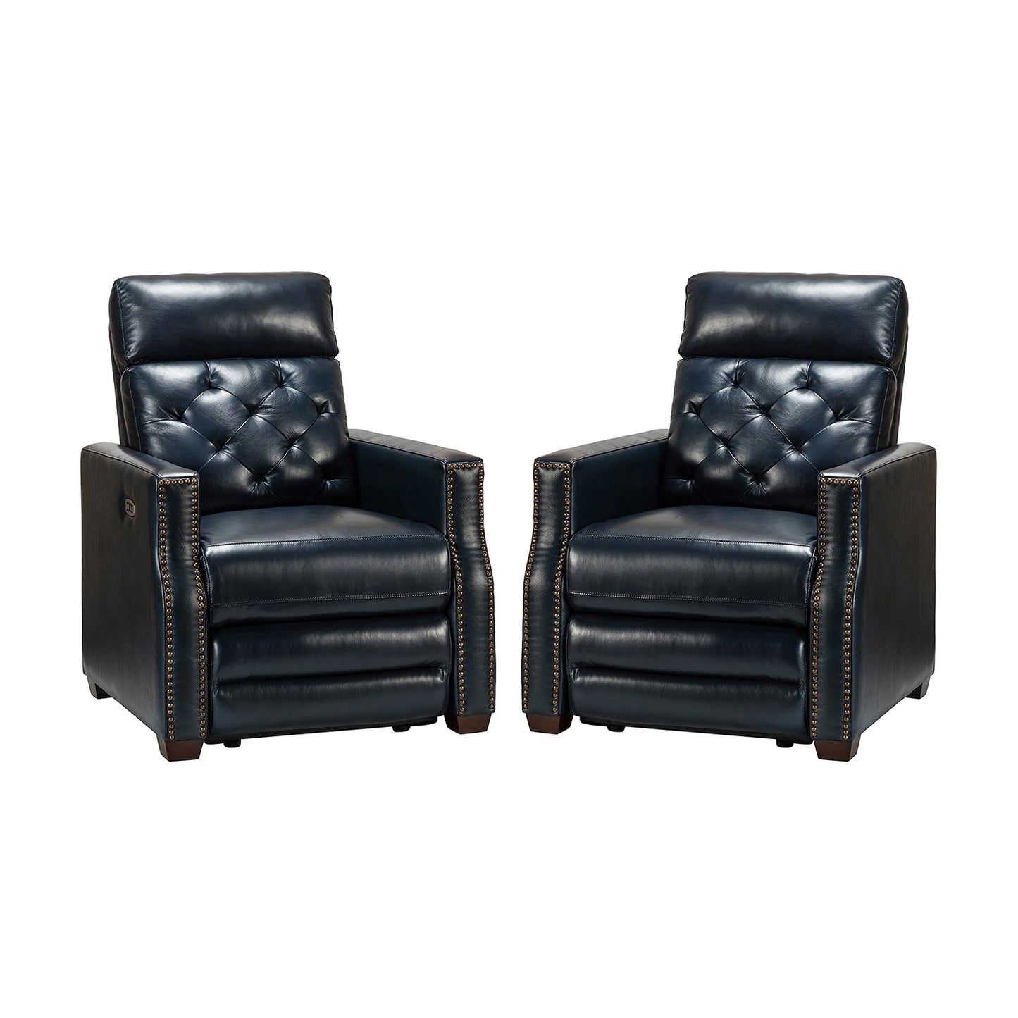 Fauteuil inclinable électrique Alina 31,50 pouces de large en cuir véritable avec port USB, lot de 2