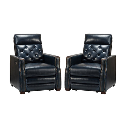 Fauteuil inclinable électrique Alina 31,50 pouces de large en cuir véritable avec port USB, lot de 2