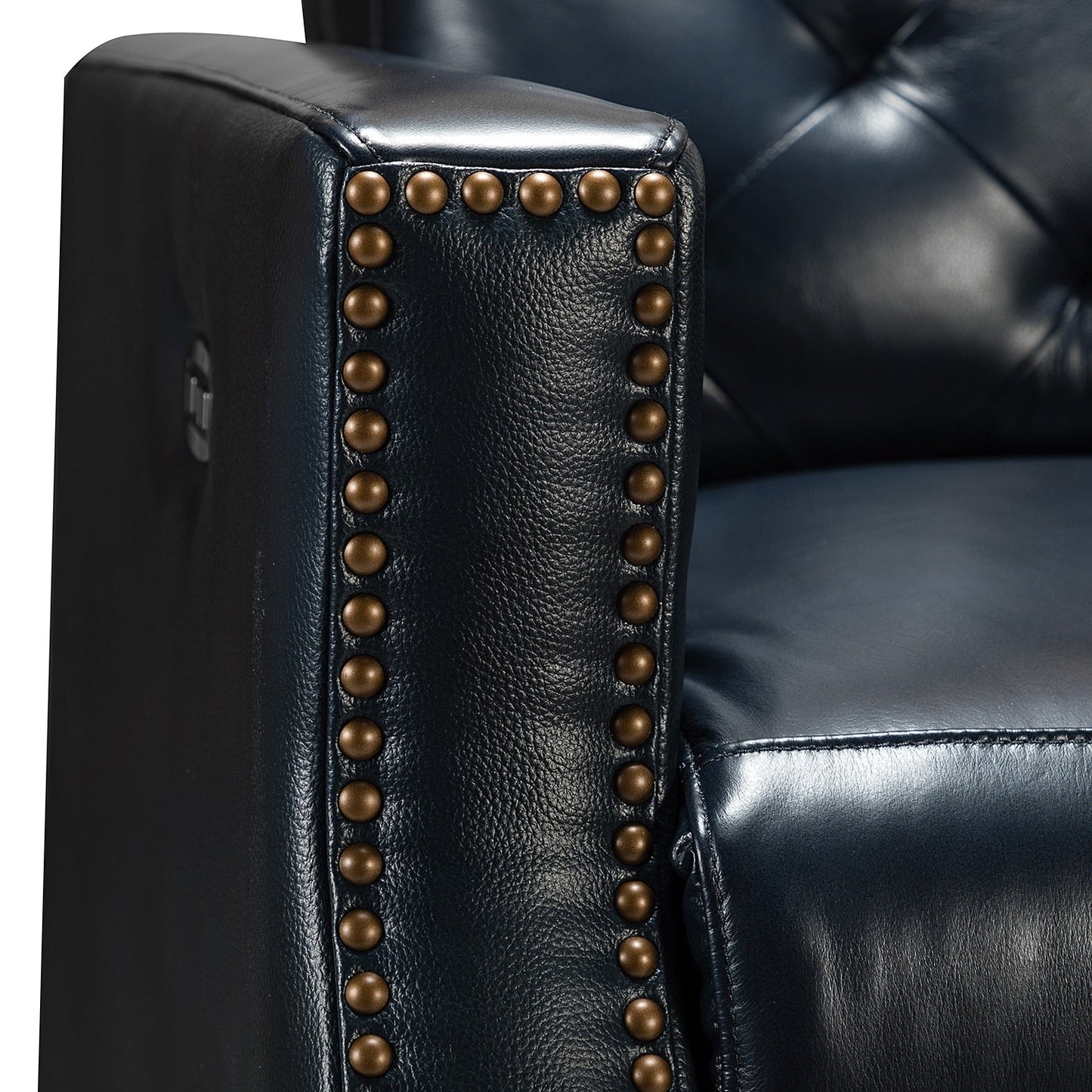 Fauteuil inclinable électrique Alina 31,50 pouces de large en cuir véritable avec port USB, lot de 2