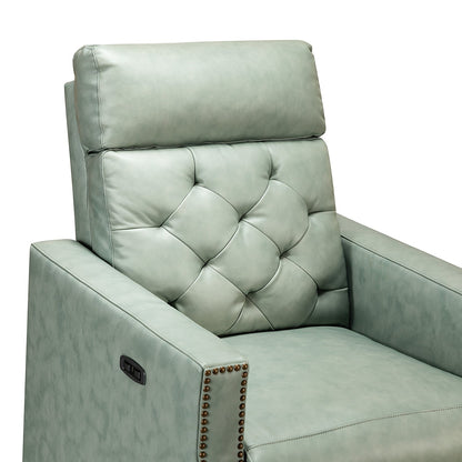 Fauteuil inclinable électrique Alina 31,50 pouces de large en cuir véritable avec port USB, lot de 2