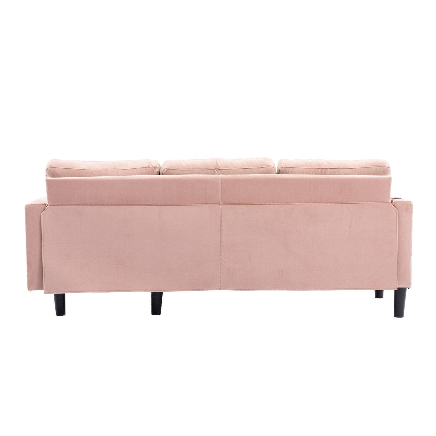 Canapé sectionnel rose en polyester 72,4 avec lit gigogne, méridienne de rangement et 3 coussins décoratifs