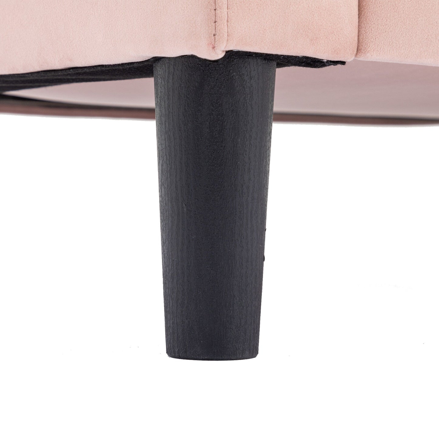 Canapé sectionnel 3 places rose en polyester de 72,4 po avec lit gigogne et méridienne de rangement