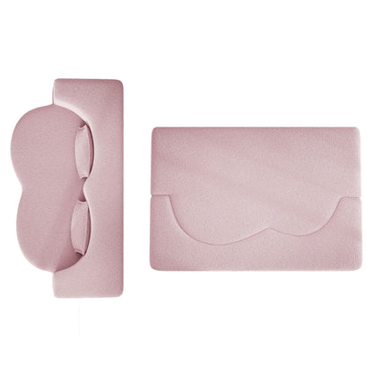 Canapé-lit convertible en tissu Teddy rose