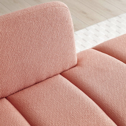 Banc de bout de lit rembourré rose moderne 56,3 avec pieds en métal doré pour chambre à coucher