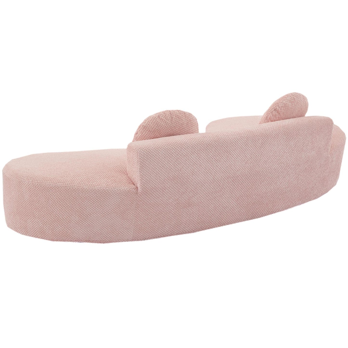 Canapé nuage rose moderne minimaliste 105,5 en velours côtelé incurvé avec 2 coussins, aucun assemblage requis