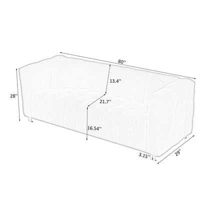 Canapé 3 places Pink Teddy avec deux coussins décoratifs